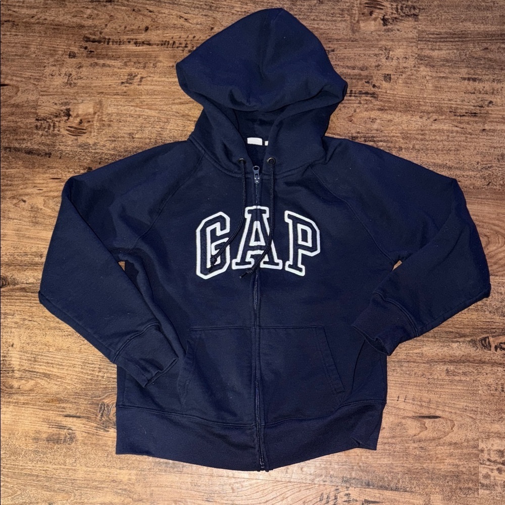 GAP Women’s Dark Blue Zip-Up Hoodie size medium EUC